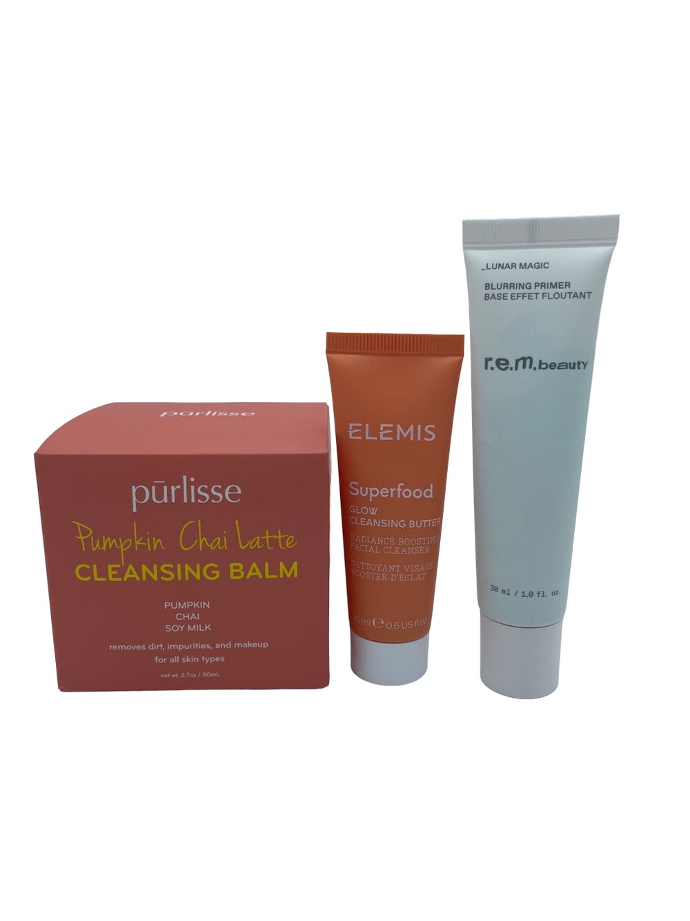 Skin Care Bundle-Purlisse Cleansing Balm, Elemis Cleansing Butter& r.e.m. Primer